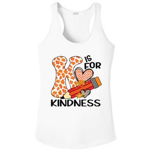 K Is For Kindness Orange Anti Bullying Unity Day Teacher Ladies PosiCharge Competitor Racerback Tank