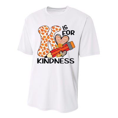 K Is For Kindness Orange Anti Bullying Unity Day Teacher Performance Sprint T-Shirt