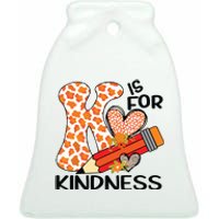 K Is For Kindness Orange Anti Bullying Unity Day Teacher Ceramic Bell Ornament