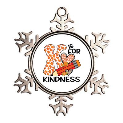 K Is For Kindness Orange Anti Bullying Unity Day Teacher Metallic Star Ornament