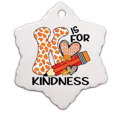 K Is For Kindness Orange Anti Bullying Unity Day Teacher Ceramic Star Ornament