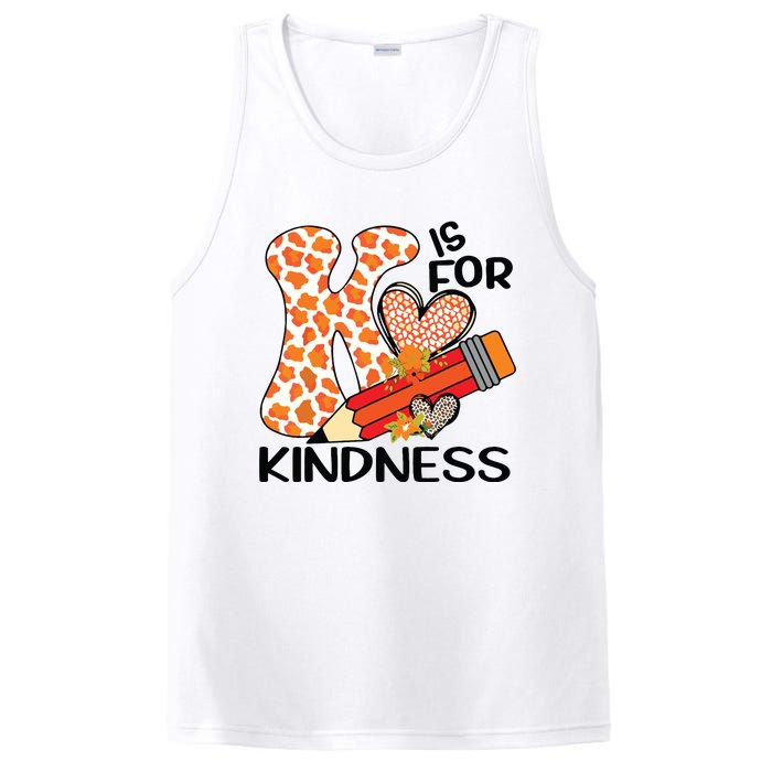 K Is For Kindness Orange Anti Bullying Unity Day Teacher PosiCharge Competitor Tank