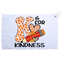 K Is For Kindness Orange Anti Bullying Unity Day Teacher Grommeted Golf Towel