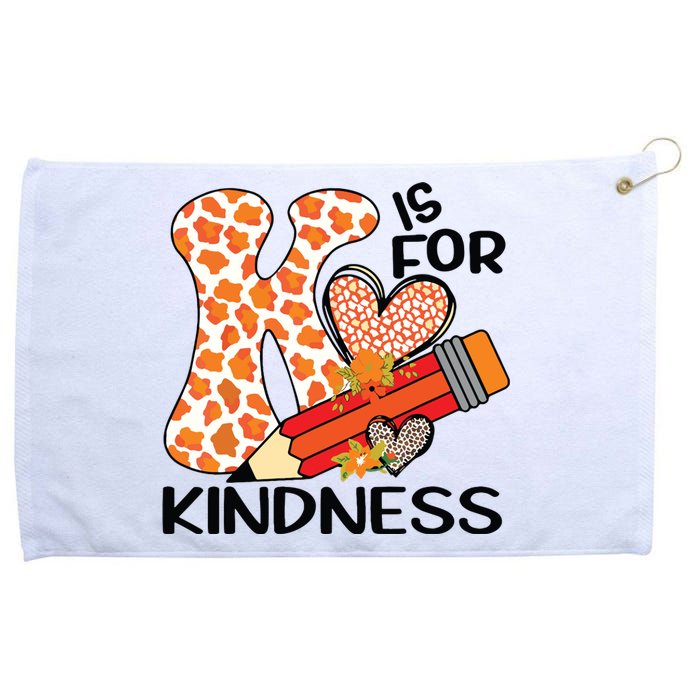 K Is For Kindness Orange Anti Bullying Unity Day Teacher Grommeted Golf Towel