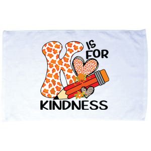 K Is For Kindness Orange Anti Bullying Unity Day Teacher Microfiber Hand Towel