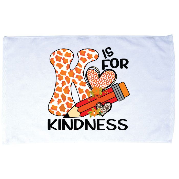 K Is For Kindness Orange Anti Bullying Unity Day Teacher Microfiber Hand Towel