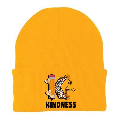 K Is For Kindness Orange Anti Bullying Unity Day Teacher Gift Knit Cap Winter Beanie