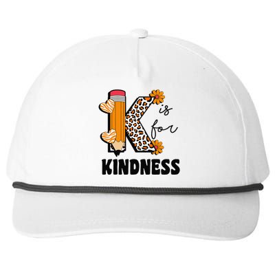 K Is For Kindness Orange Anti Bullying Unity Day Teacher Gift Snapback Five-Panel Rope Hat