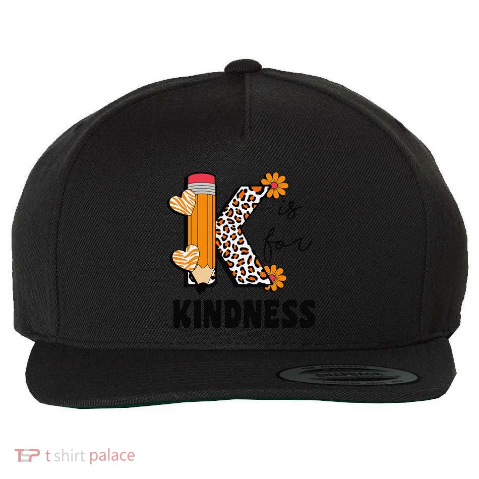 K Is For Kindness Orange Anti Bullying Unity Day Teacher Gift Wool Snapback Cap