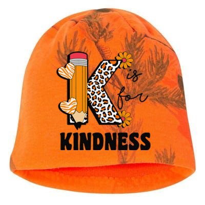 K Is For Kindness Orange Anti Bullying Unity Day Teacher Gift Kati - Camo Knit Beanie