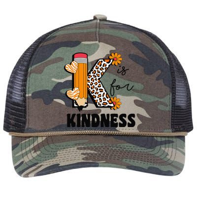 K Is For Kindness Orange Anti Bullying Unity Day Teacher Gift Retro Rope Trucker Hat Cap