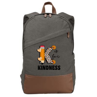 K Is For Kindness Orange Anti Bullying Unity Day Teacher Gift Cotton Canvas Backpack