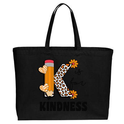 K Is For Kindness Orange Anti Bullying Unity Day Teacher Gift Cotton Canvas Jumbo Tote