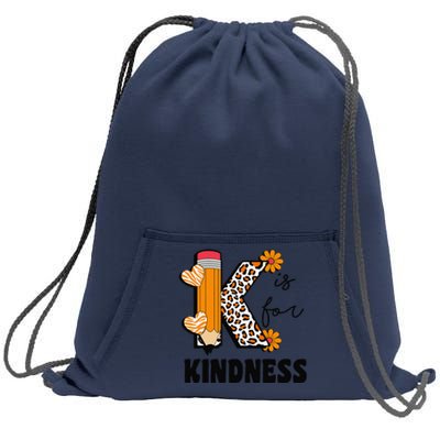 K Is For Kindness Orange Anti Bullying Unity Day Teacher Gift Sweatshirt Cinch Pack Bag