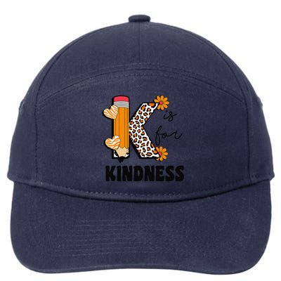 K Is For Kindness Orange Anti Bullying Unity Day Teacher Gift 7-Panel Snapback Hat