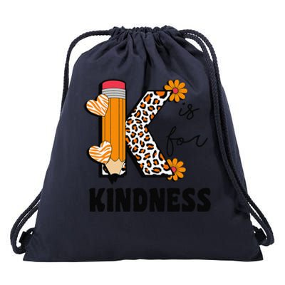 K Is For Kindness Orange Anti Bullying Unity Day Teacher Gift Drawstring Bag