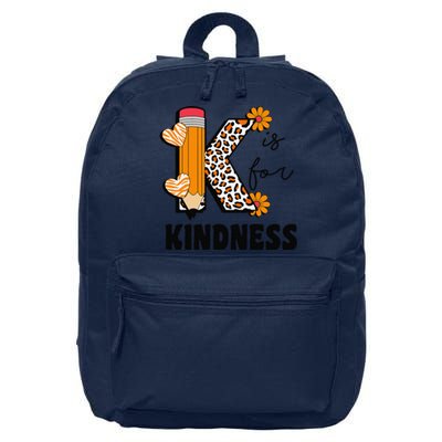 K Is For Kindness Orange Anti Bullying Unity Day Teacher Gift 16 in Basic Backpack