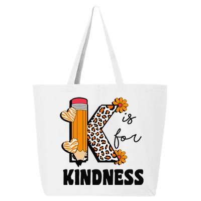 K Is For Kindness Orange Anti Bullying Unity Day Teacher Gift 25L Jumbo Tote