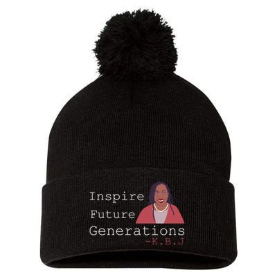 KBJ Inspire Future Generations Quote Pom Pom 12in Knit Beanie