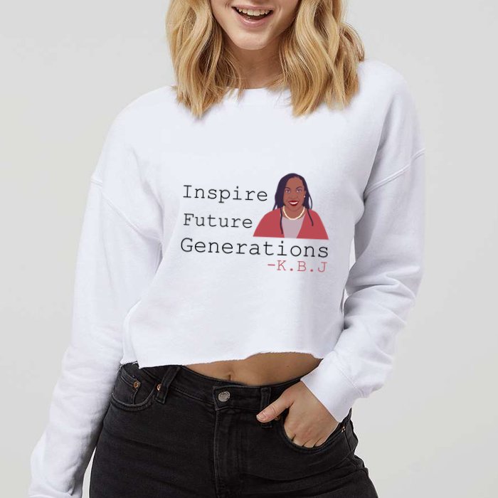 KBJ Inspire Future Generations Quote Cropped Pullover Crew