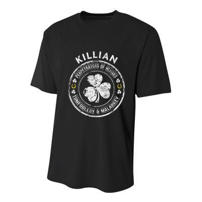 Killian Irish Family Name Youth Performance Sprint T-Shirt