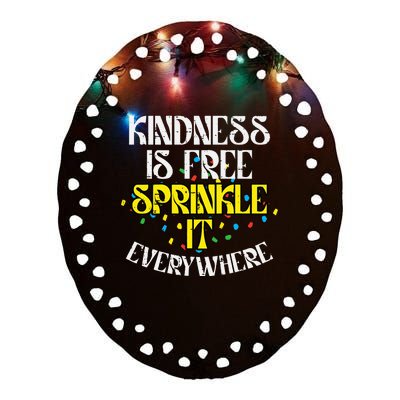 Kindness Is Free Orange Anti Bullying Unity Day Ceramic Oval Ornament