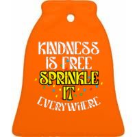 Kindness Is Free Orange Anti Bullying Unity Day Ceramic Bell Ornament