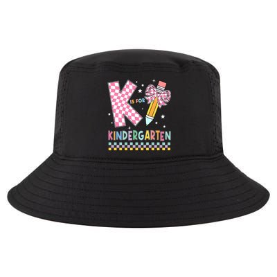 K Is For Kindergarten Teacher Coquette Bow Back To School Cool Comfort Performance Bucket Hat