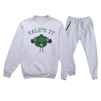 KaleD It Funny Vegan Kale Premium Crewneck Sweatsuit Set