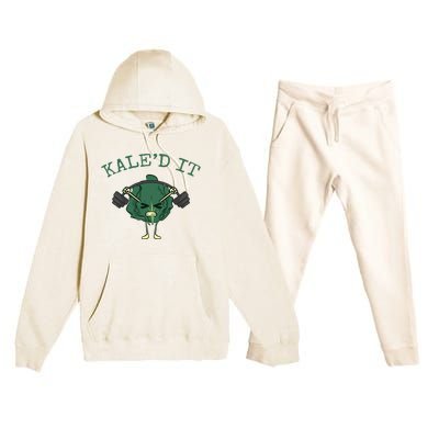 KaleD It Funny Vegan Kale Premium Hooded Sweatsuit Set