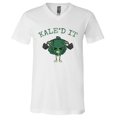 KaleD It Funny Vegan Kale V-Neck T-Shirt