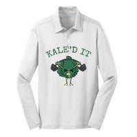 KaleD It Funny Vegan Kale Silk Touch Performance Long Sleeve Polo