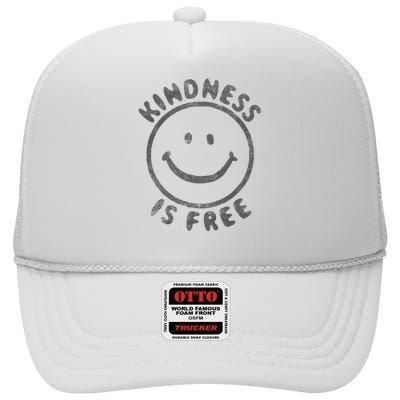 Kindness Is Free High Crown Mesh Back Trucker Hat