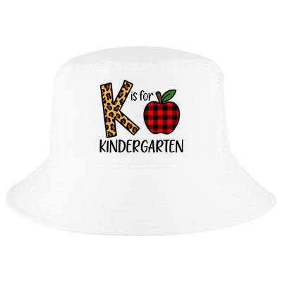K Is For Kindergarten Teacher Leopard Buffalo Plaid Cool Comfort Performance Bucket Hat