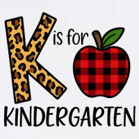 K Is For Kindergarten Teacher Leopard Buffalo Plaid Hoodie