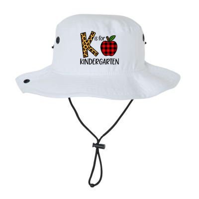 K Is For Kindergarten Teacher Leopard Buffalo Plaid Bucket Hat