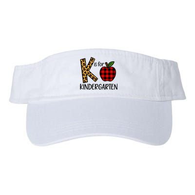 K Is For Kindergarten Teacher Leopard Buffalo Plaid Visor