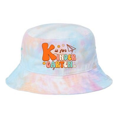 K Is For Kindergarten Teacher Retro Back To School Student Tie Dye Newport Bucket Hat