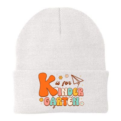 K Is For Kindergarten Teacher Retro Back To School Student Knit Cap Winter Beanie