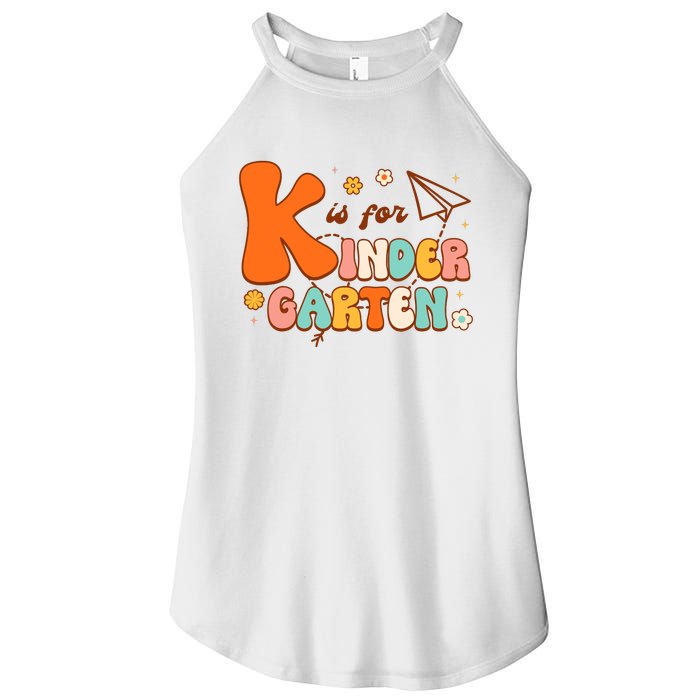 K Is For Kindergarten Teacher Retro Back To School Student Women’s Perfect Tri Rocker Tank