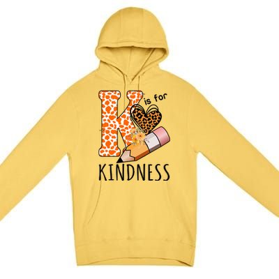 K Is For Kindness Kindergarten Cheetah Premium Pullover Hoodie