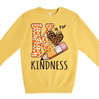 K Is For Kindness Kindergarten Cheetah Premium Crewneck Sweatshirt