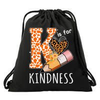 K Is For Kindness Kindergarten Cheetah Drawstring Bag