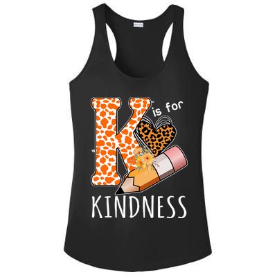 K Is For Kindness Kindergarten Cheetah Ladies PosiCharge Competitor Racerback Tank