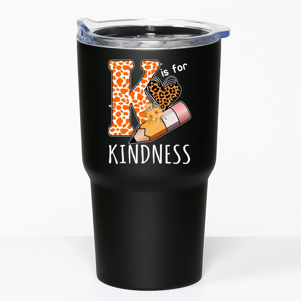 K Is For Kindness Kindergarten Cheetah Tumbler