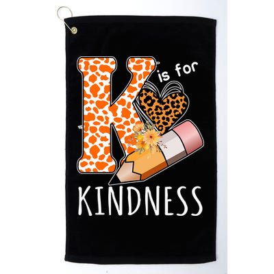 K Is For Kindness Kindergarten Cheetah Golf Towel