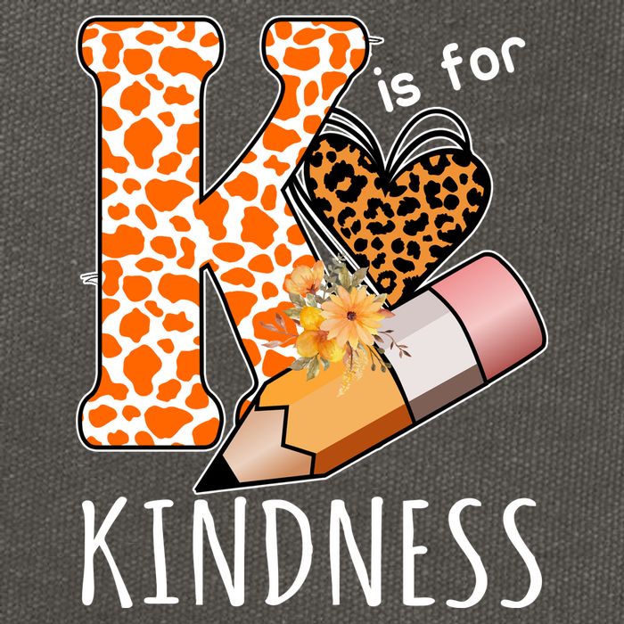 K Is For Kindness Kindergarten Cheetah Cotton Canvas Backpack