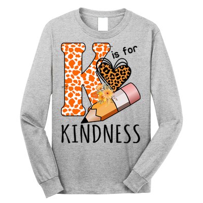 K Is For Kindness Kindergarten Cheetah Long Sleeve Shirt
