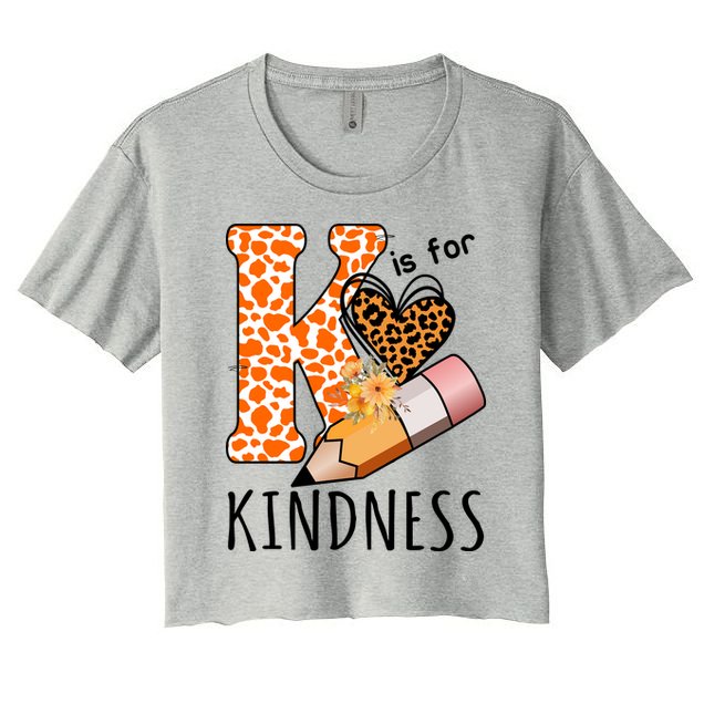 K Is For Kindness Kindergarten Cheetah Crop Top