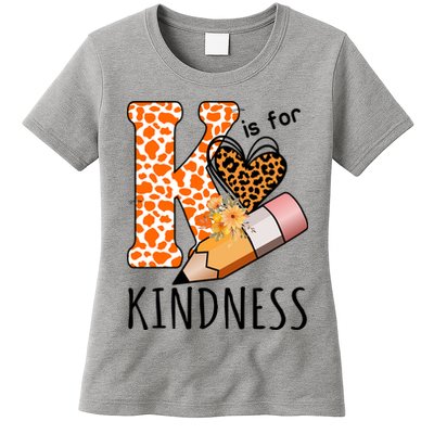 K Is For Kindness Kindergarten Cheetah Womens T-Shirt